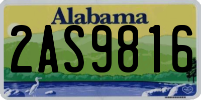 AL license plate 2AS9816