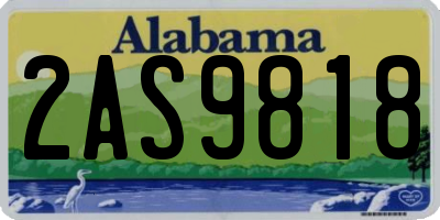 AL license plate 2AS9818