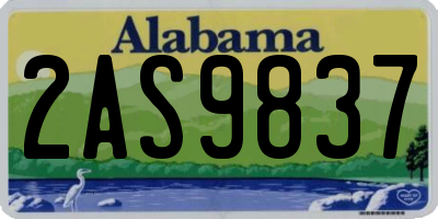AL license plate 2AS9837