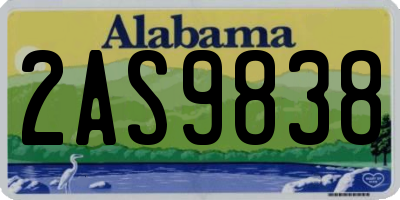 AL license plate 2AS9838