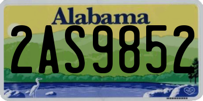 AL license plate 2AS9852