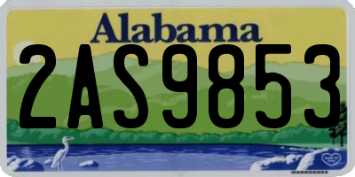 AL license plate 2AS9853