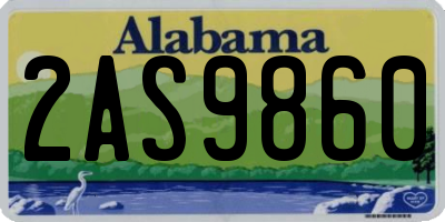 AL license plate 2AS9860