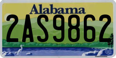 AL license plate 2AS9862