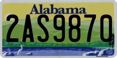 AL license plate 2AS9870
