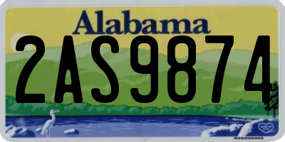 AL license plate 2AS9874