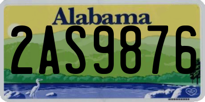 AL license plate 2AS9876