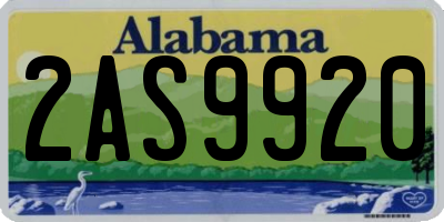 AL license plate 2AS9920