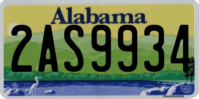 AL license plate 2AS9934