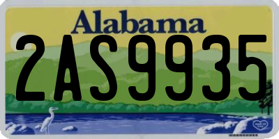 AL license plate 2AS9935