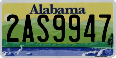 AL license plate 2AS9947