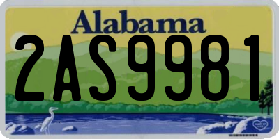 AL license plate 2AS9981