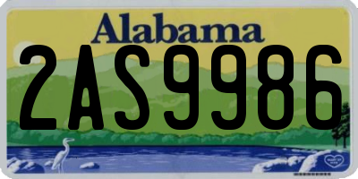 AL license plate 2AS9986