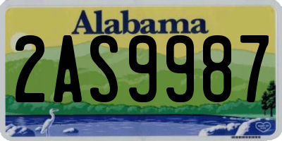 AL license plate 2AS9987