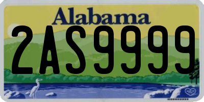 AL license plate 2AS9999