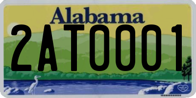 AL license plate 2AT0001