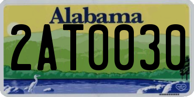 AL license plate 2AT0030