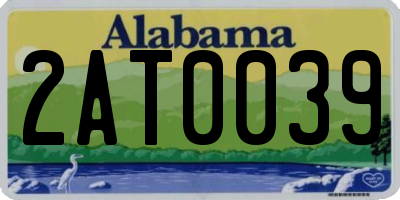 AL license plate 2AT0039