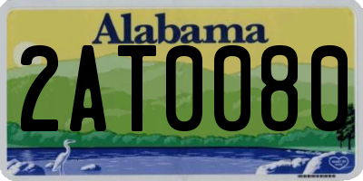 AL license plate 2AT0080