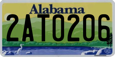 AL license plate 2AT0206