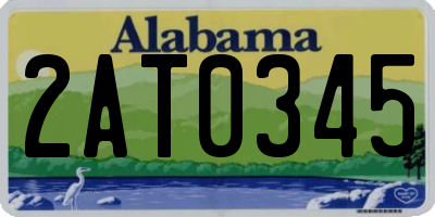 AL license plate 2AT0345