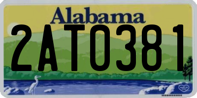 AL license plate 2AT0381