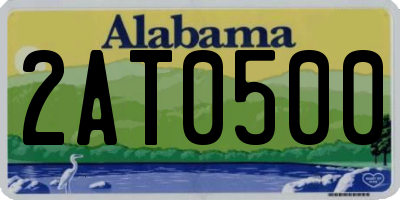 AL license plate 2AT0500