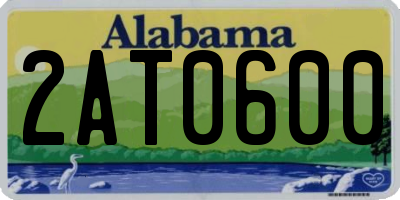 AL license plate 2AT0600