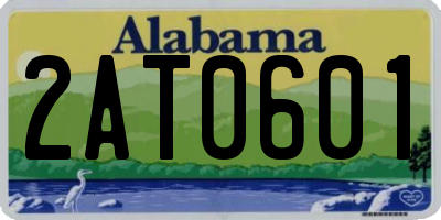 AL license plate 2AT0601