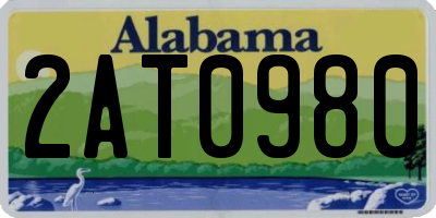 AL license plate 2AT0980