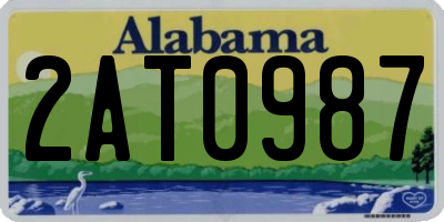 AL license plate 2AT0987