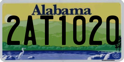 AL license plate 2AT1020