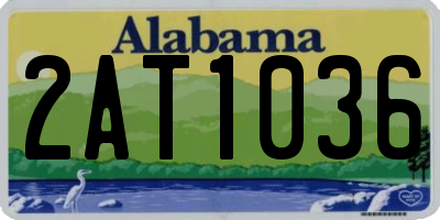 AL license plate 2AT1036