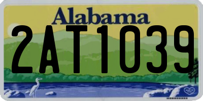 AL license plate 2AT1039