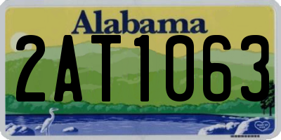 AL license plate 2AT1063