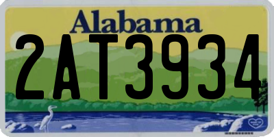 AL license plate 2AT3934