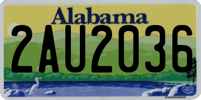 AL license plate 2AU2036