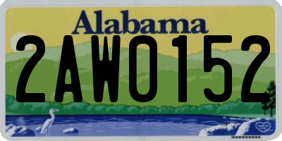 AL license plate 2AW0152