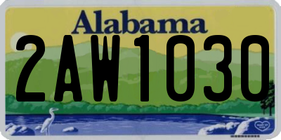 AL license plate 2AW1030
