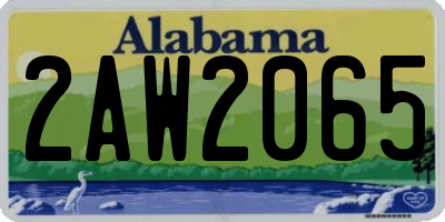 AL license plate 2AW2065