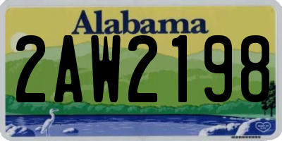 AL license plate 2AW2198