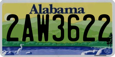 AL license plate 2AW3622