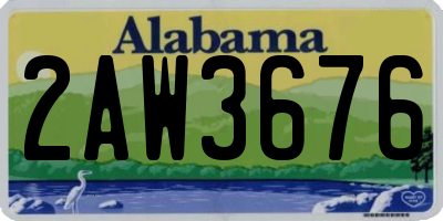 AL license plate 2AW3676