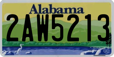 AL license plate 2AW5213