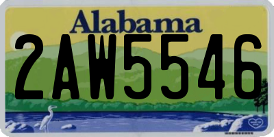 AL license plate 2AW5546
