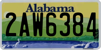AL license plate 2AW6384