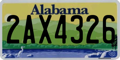 AL license plate 2AX4326