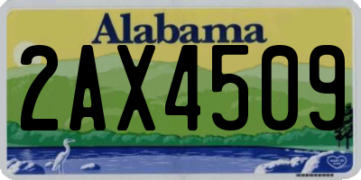 AL license plate 2AX4509