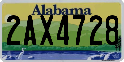 AL license plate 2AX4728