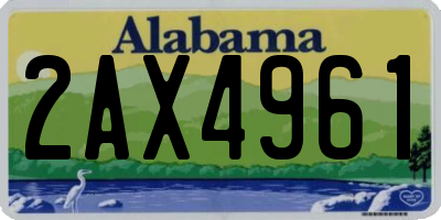 AL license plate 2AX4961